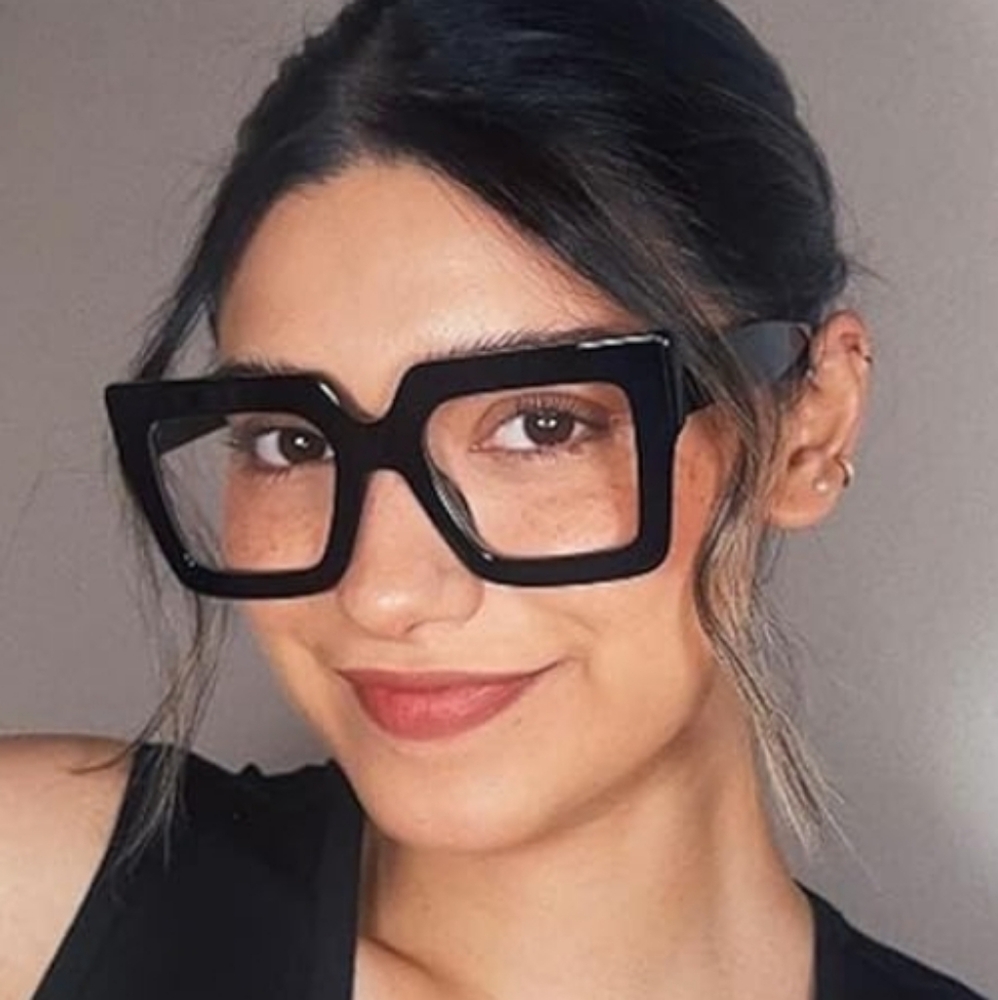 Oversized Square Blue Light Computer Eyewear Non-Prescription Black